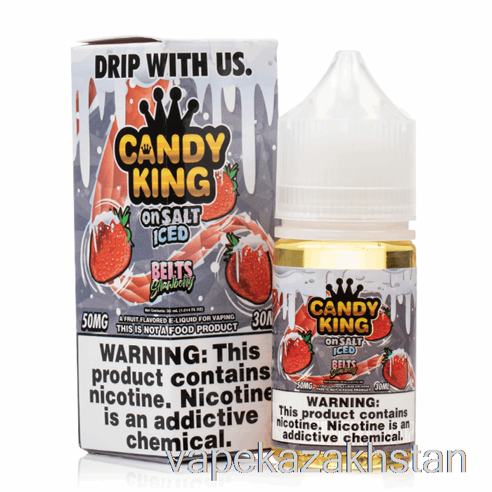 Vape Disposable ICED Belts Strawberry - Candy King On Salt - 30mL 50mg